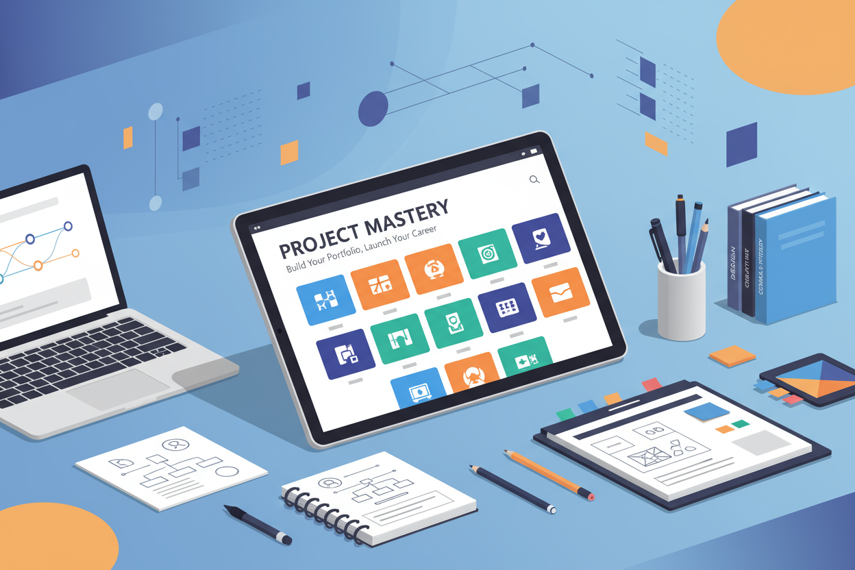 crea una imagen de curso de portafolio de proyectos 